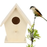 Wood Bird Houses for Outside with Pole,Wooden Bird House with Predator Guard,Wren Bird Nesting for Outdoor,Garden Patio Nest Box for Wild Bird Watching,Wooden Bird House for Finch Bluebird Cardinals